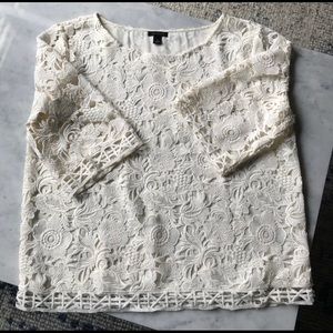 Ann Taylor White Lace Top